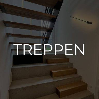 Moderne Treppe mit Holzstufen – gefertigt von der Schreinerei Kögel